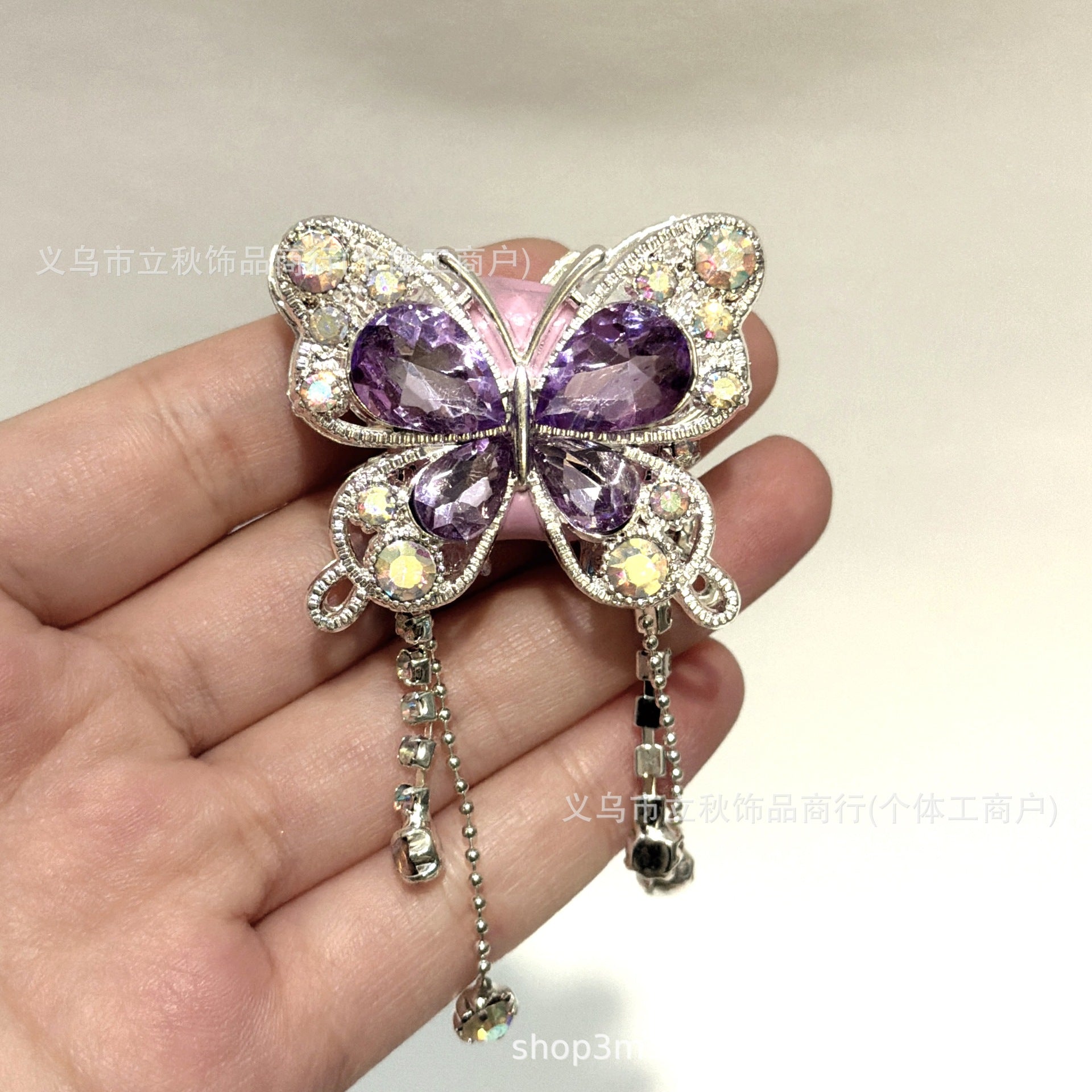 Wholesale 10pcs Soft ceramic three-dimensional butterfly crystal tassel beads