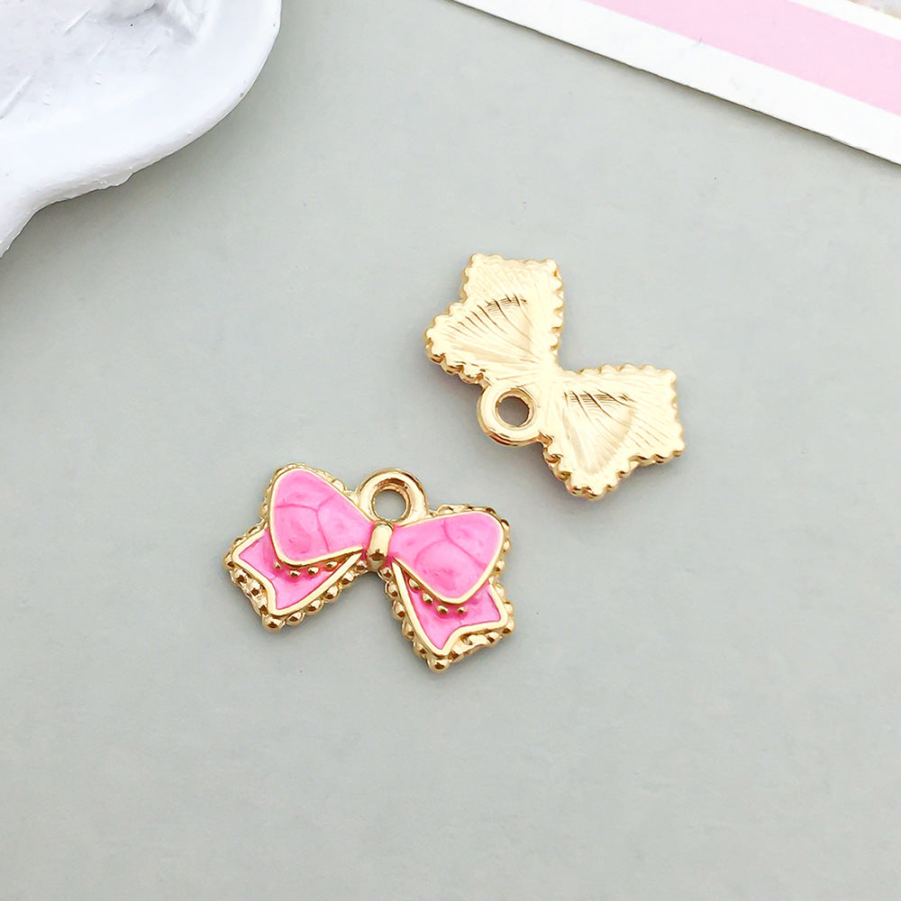 Wholesale Mix 30 Rose Red Drip Oil Alloy Cute Cartoon Simulation Heart Pendant