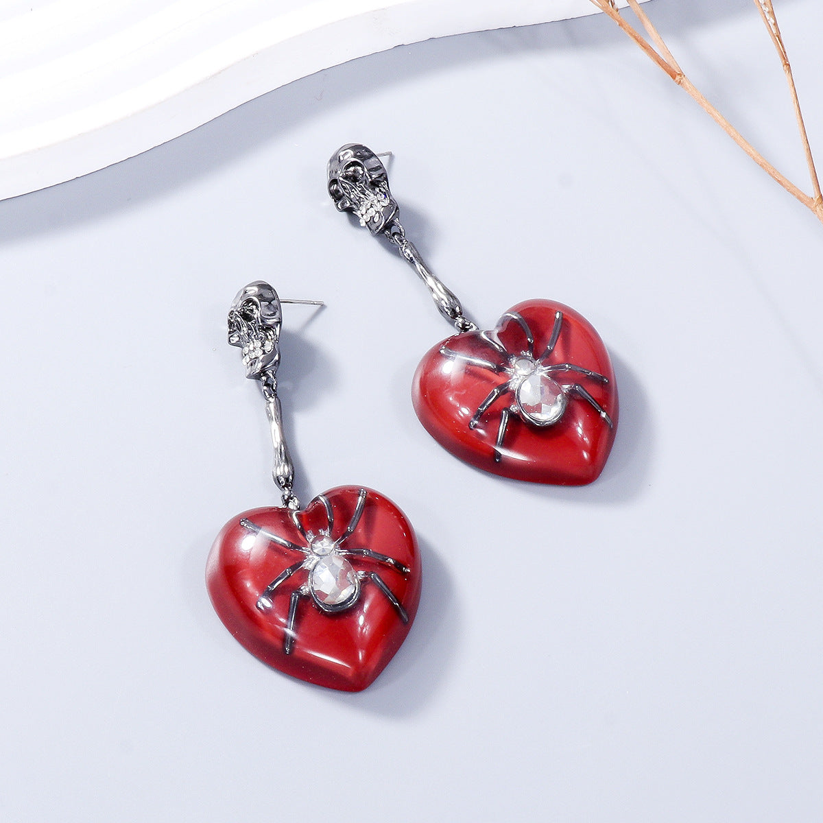 Wholesale Y2K Skull Spider Love Alloy Earrings