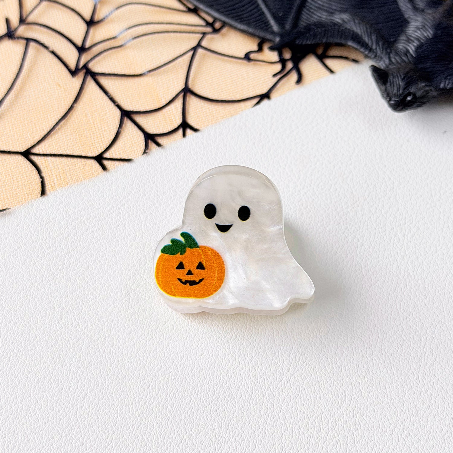 Wholesale  Themed Hair Claw Clips Ghost Pumpkin Black Cat Owl Design Fabric Hair Accessory Gift
