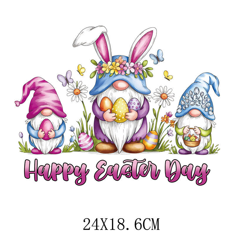 Wholesale 10pcs Easter Car Rabbit Cartoon UV DTF Ready to Press Transfers Wraps