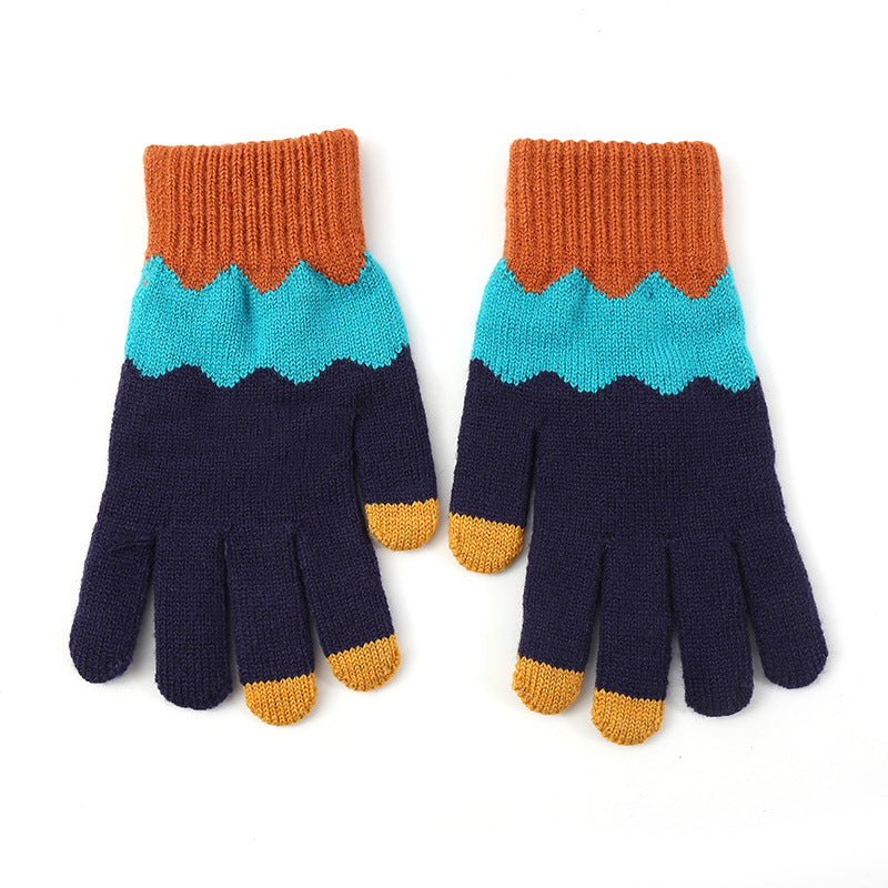 Wholesale Plush and Thickened Cold Resistant Cycling Autumn and Winter Knitted Touch Screen Woolen Gloves