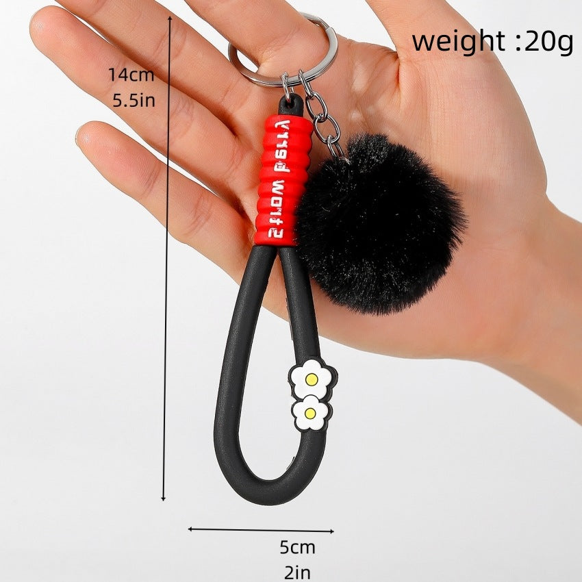 Wholesale Soft Rubber Flower Ball Keychain