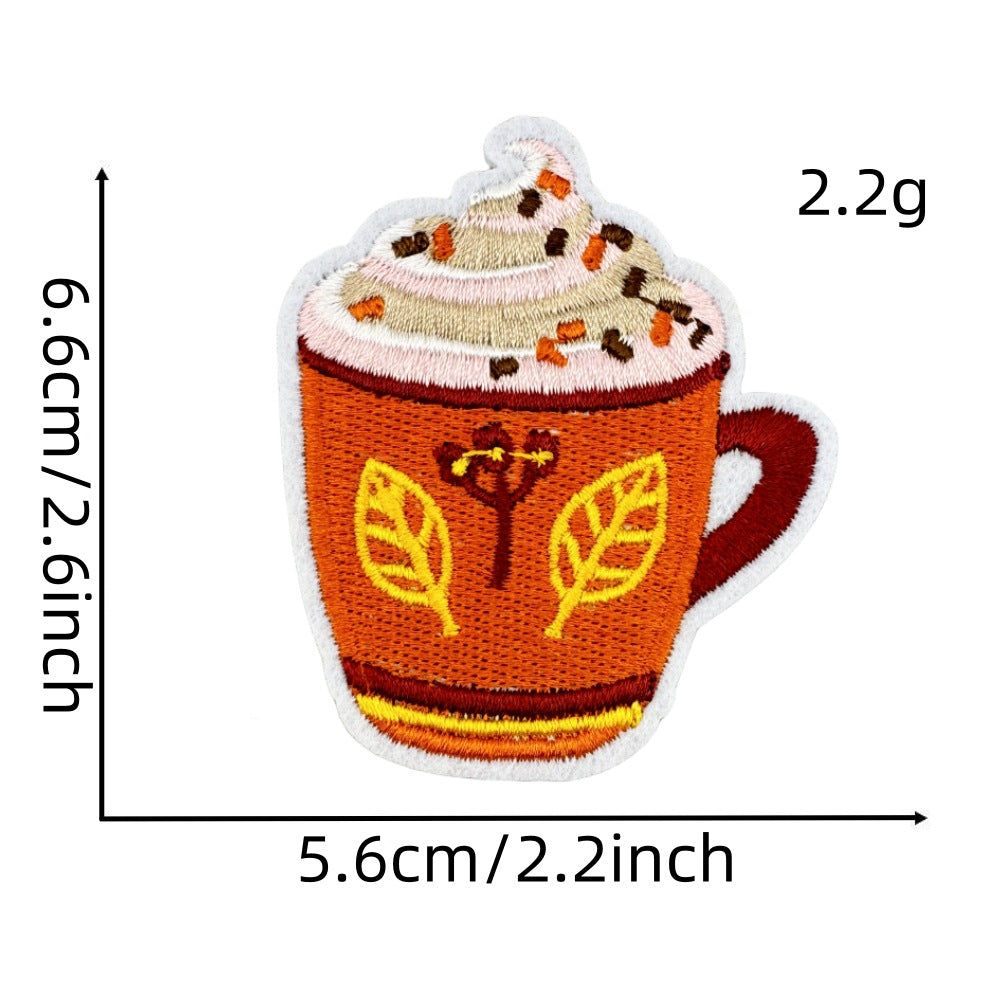 Wholesale Cartoon Autumn Harvest Embroidered Patches Pumpkin Maple Leaf Honey Pot Party Applique Decorative Craft Supply For Clothing Resale
