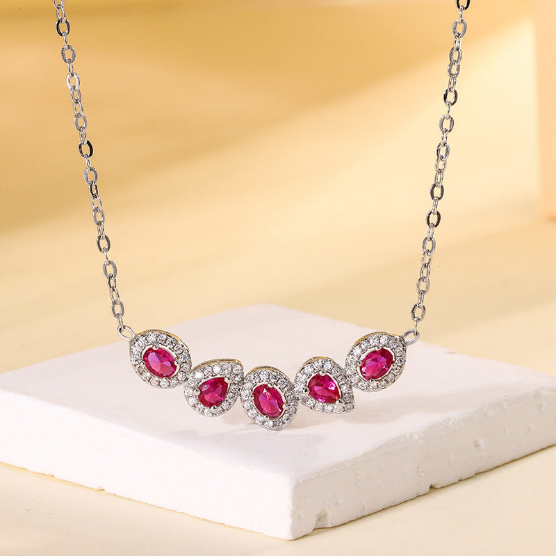 Wholesale Zhuang Shengsheng Jewelry Copper Base Gold-plated Simulated Corundum Necklace Pendant 3*4