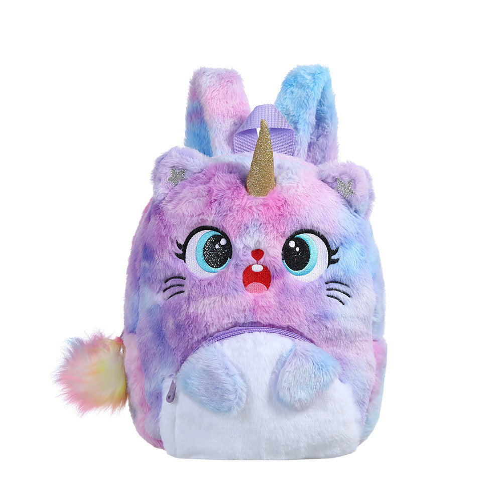 Wholesale Cartoon Plush Big Eyes Cat Children's Backpack