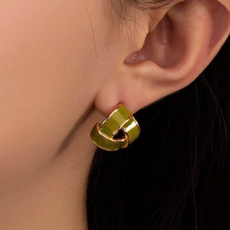 Wholesale Cross Enamel Stud Earrings