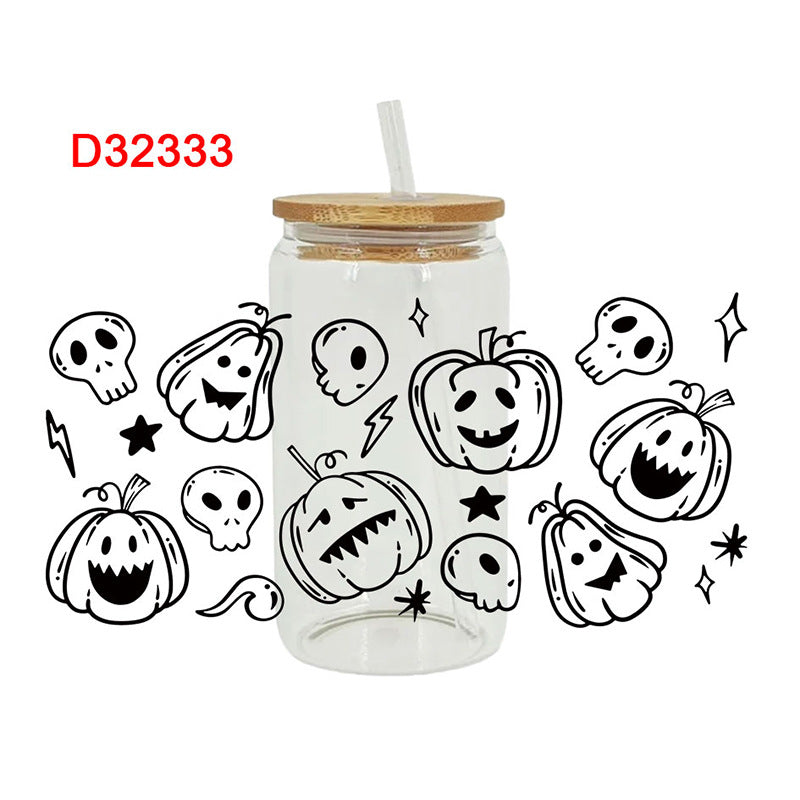 Wholesale Uv Transfer Sticker Glass Cup Crystal Label Crystal Sticker 16OZ UV DTF WRAPS