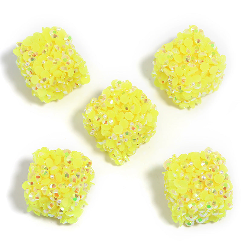 Wholesale 10pcs Colorful Resin Diamond Soft Sugar Beads