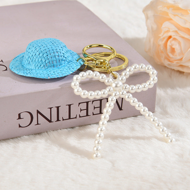 Wholesale Colorful bow cute little hat acrylic keychain