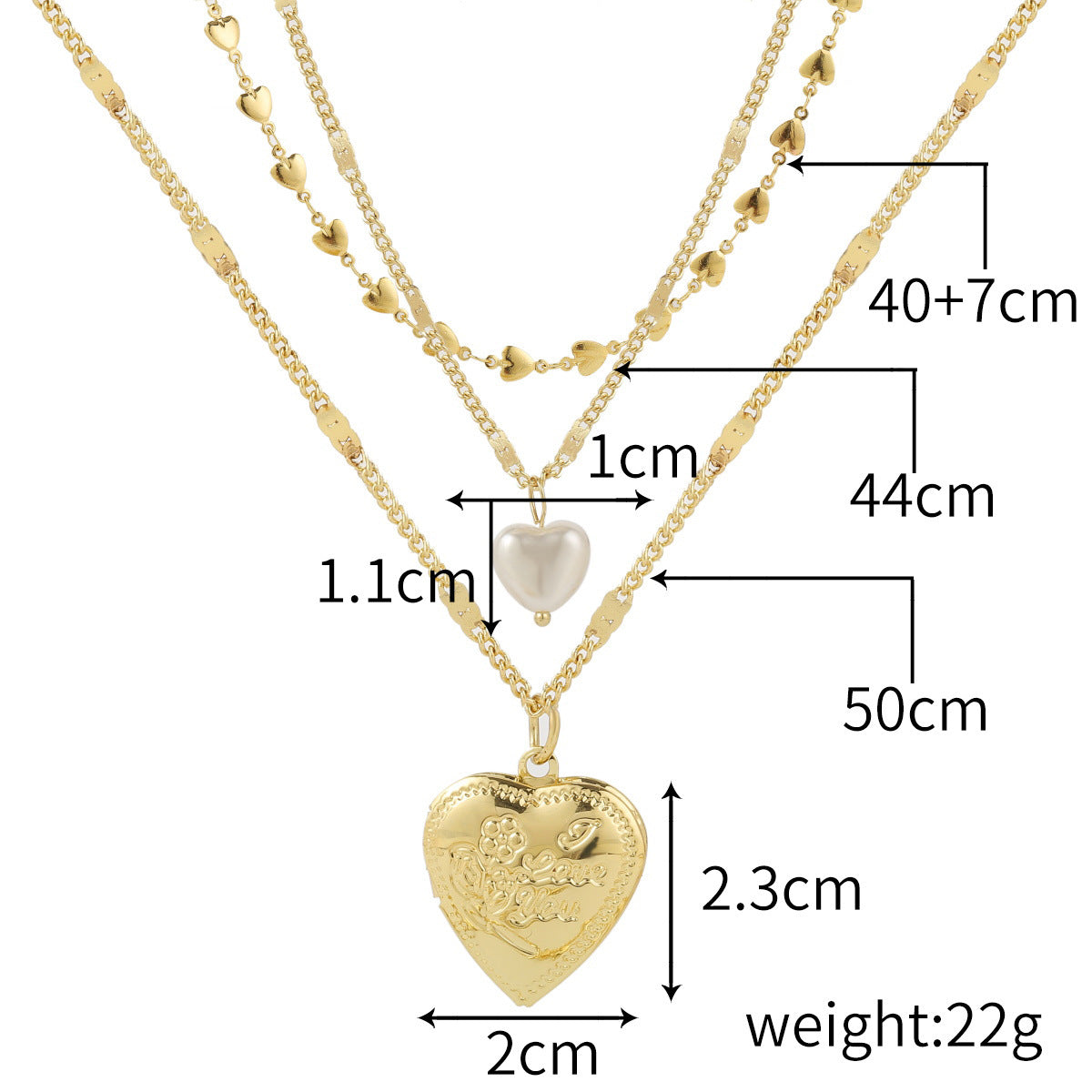 Wholesale Metal hollow heart pattern can open the love box necklace
