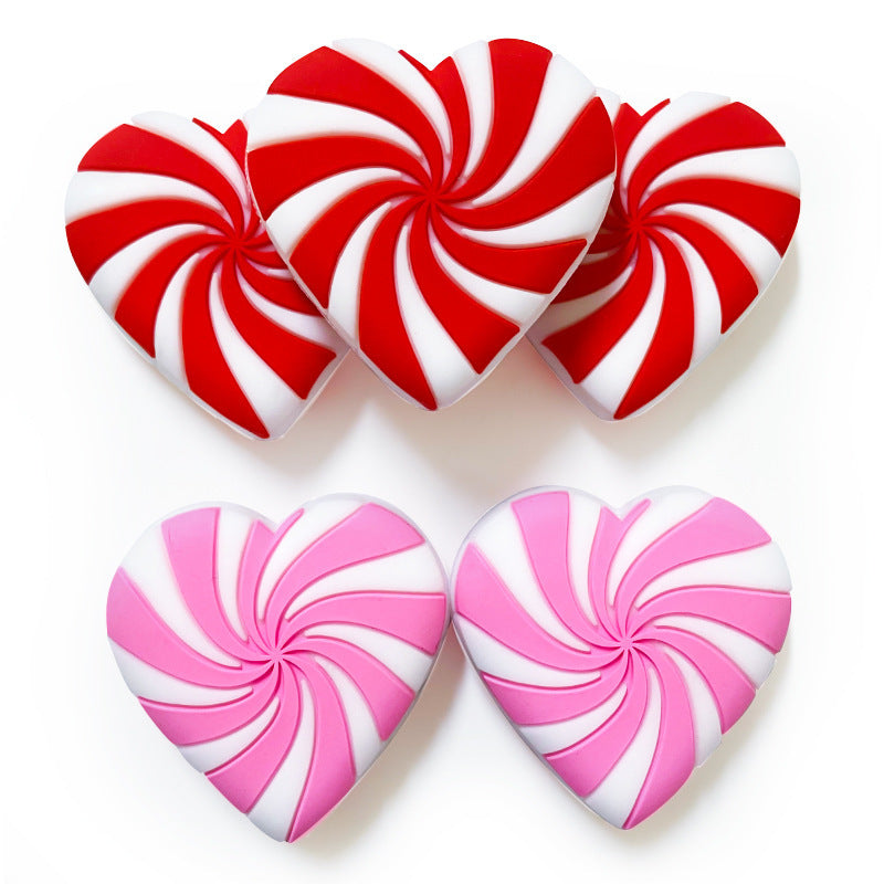 Wholesale 10pcs Heart Candy Beads Holiday Decoration Focal Beads