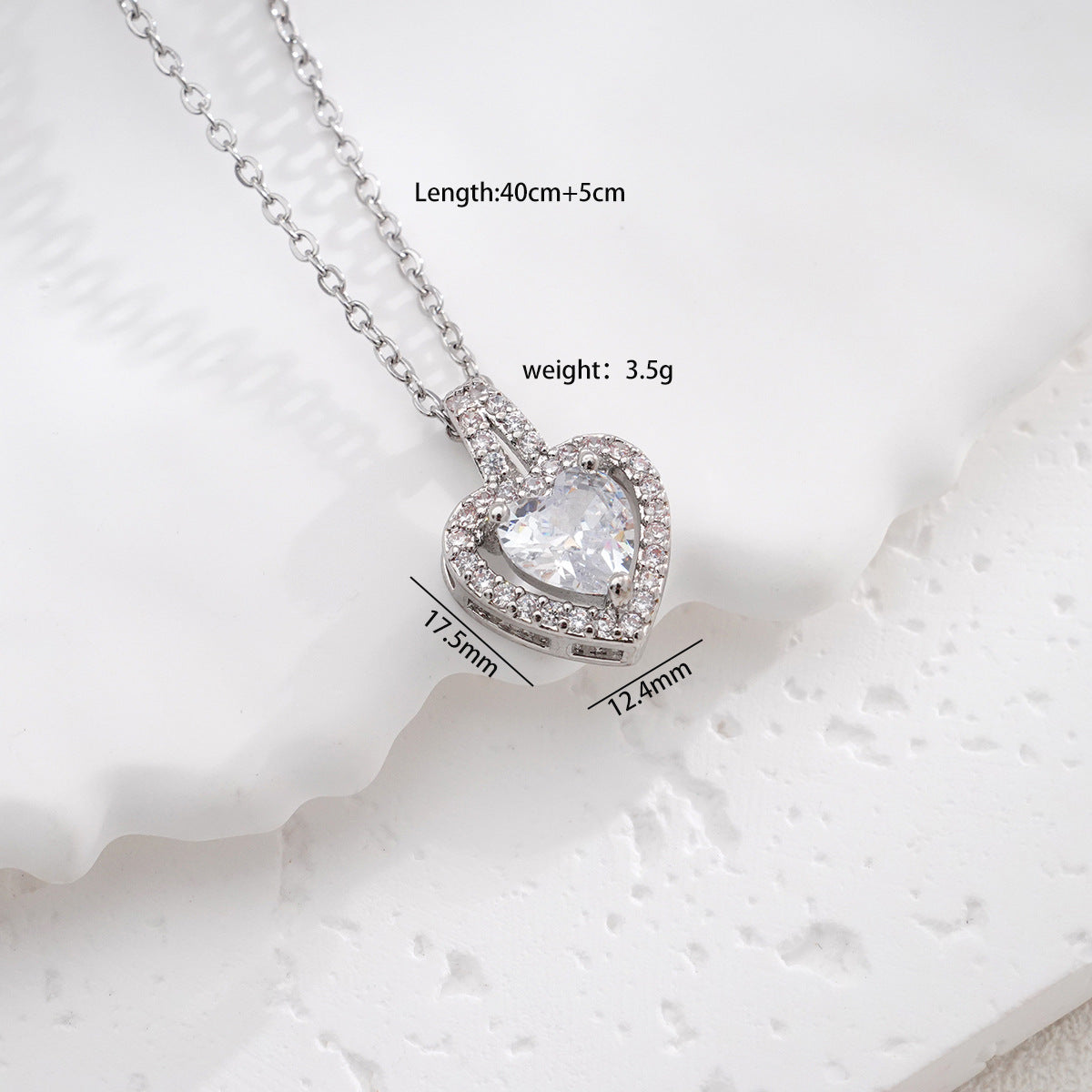 Wholesale suit inlaid zircon cross-border love necklace women' s peach heart jewelry