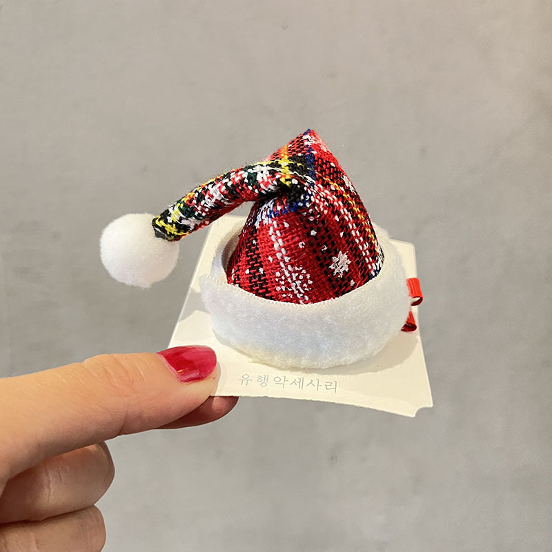 Wholesale Christmas Hats Children's Fabric Hair Clips