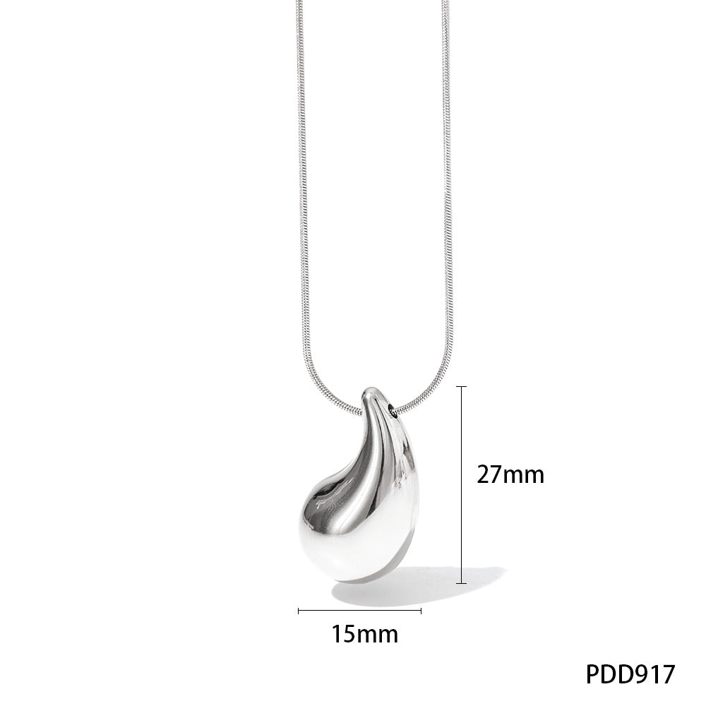 Wholesale Water Drop Titanium Steel Necklaces