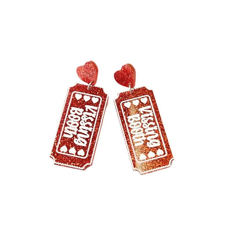 Wholesale Valentine's Day XOXO Heart Acrylic Earrings
