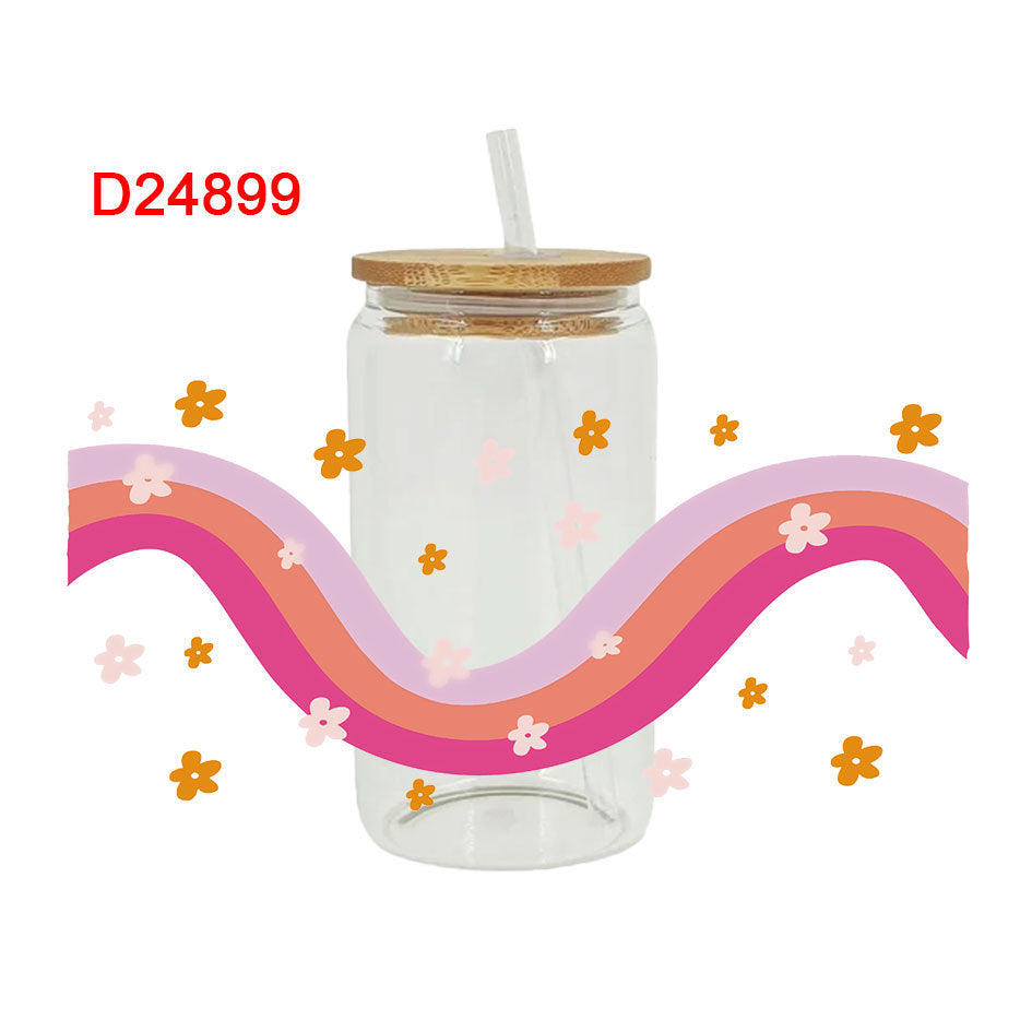 Wholesale Rainbow Love Sphere 16oz Cup UV DTF Wraps