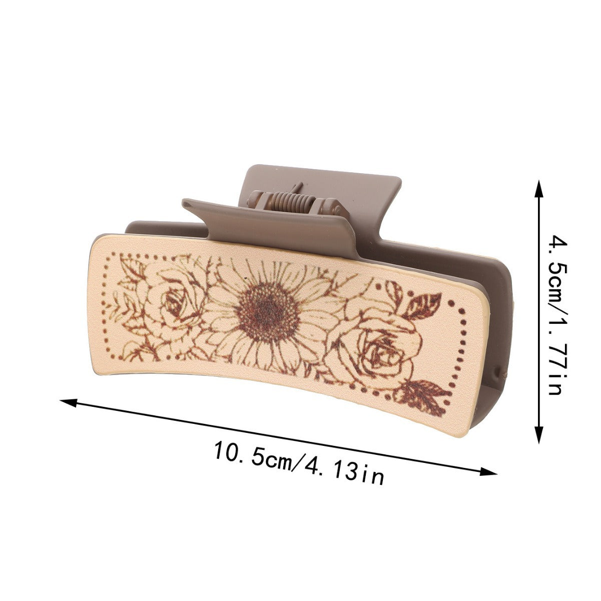 Wholesale Western Style Cactus Print Pattern Leather Hairpin Shark Clip