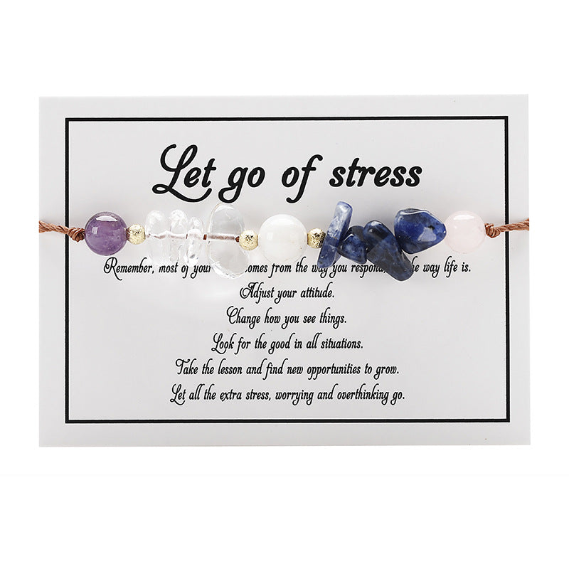 Wholesale Stone Beads Citrine Crushed Stone Round Beads Bracelet