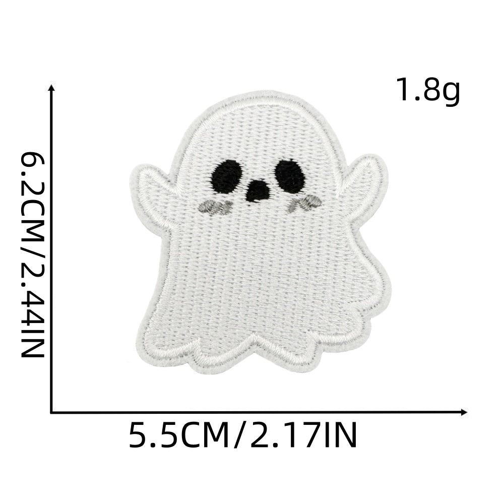 Wholesale  Embroidered Patch Polyester Thread Pumpkin Bat Ghost Castle Design Decorative Fashion Accessory Gift