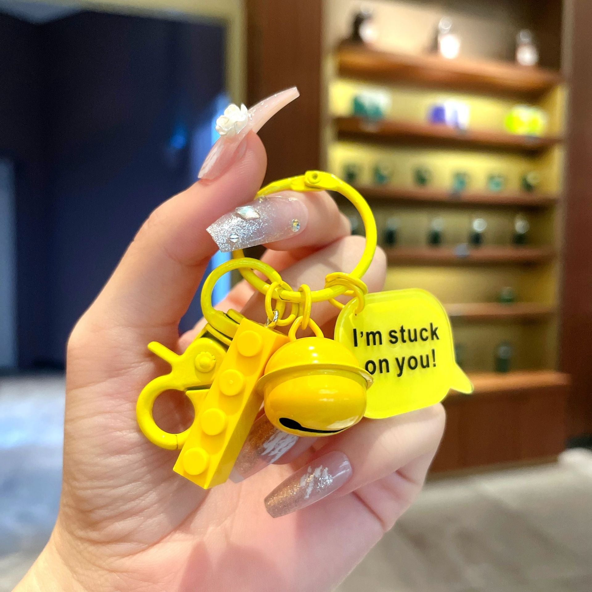 Keychain de bloque de bloques de construcción acrílico al por mayor