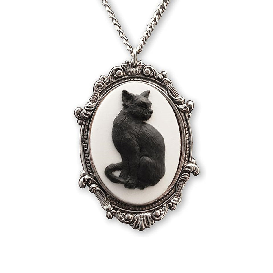 Wholesale Gothic Metal Black Cat Pendant Alloy Necklaces