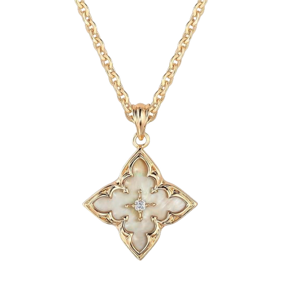 Wholesale  Zircon Pendant Four Leaf Clover Necklace