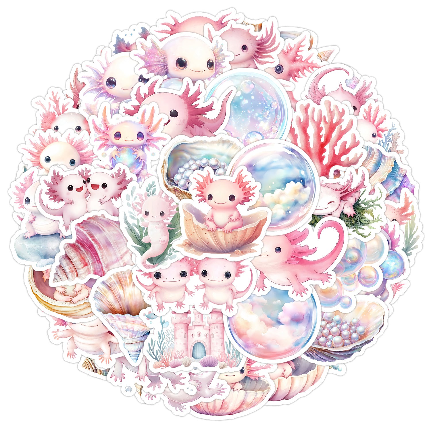 Wholesale 50pcs sheets pink salamander graffiti stickers waterproof decorative stickers