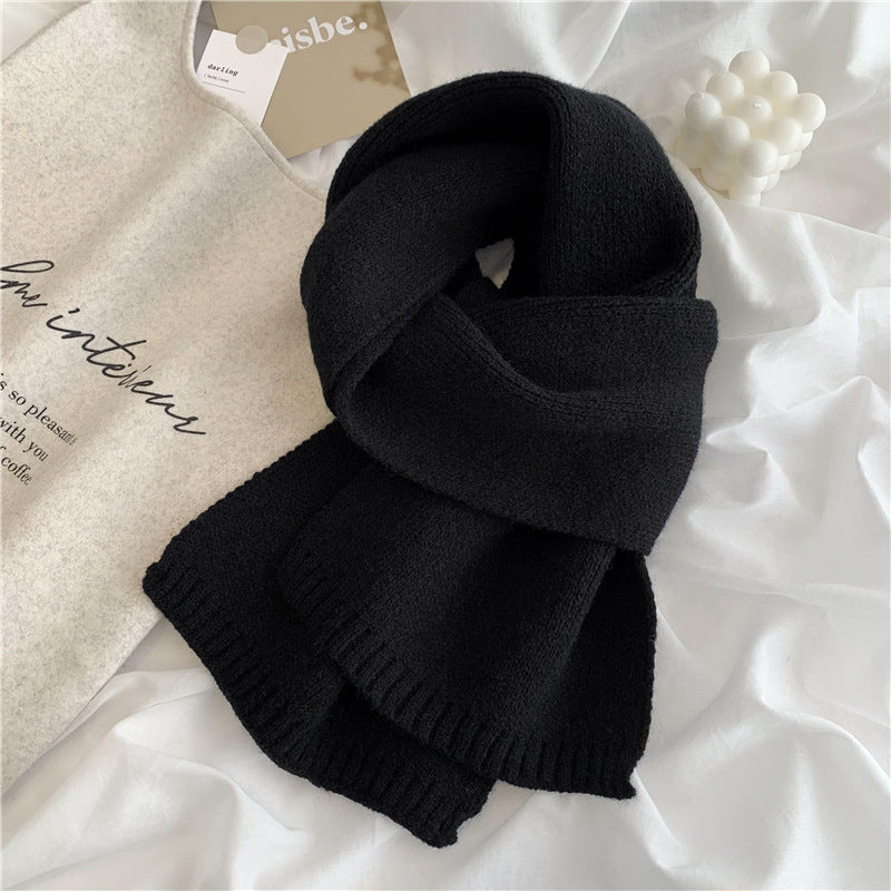 Wholesale Solid Color Soft Autumn and Winter Warm Knitted Scarf
