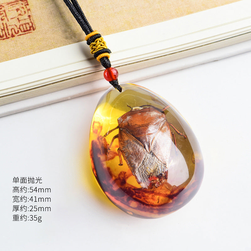 Wholesale True Live Insect Specimen Amber Pendant