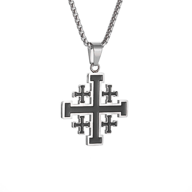 Wholesale Templar stainless steel cross necklace