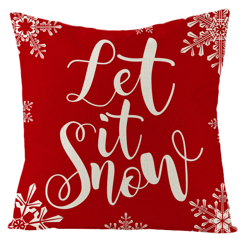 Wholesale Christmas Red Linen Pillow Cover Holiday Home Decoration Pillow Cushion Cover