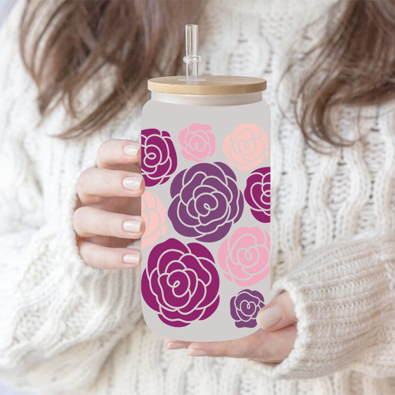 Wholesale Colorful Flower Butterfly 16oz Cup UV DTF Wraps
