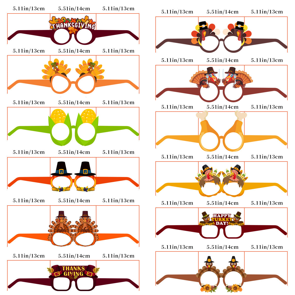 Wholesale Thanksgiving Party Decoration Paper Glasses
