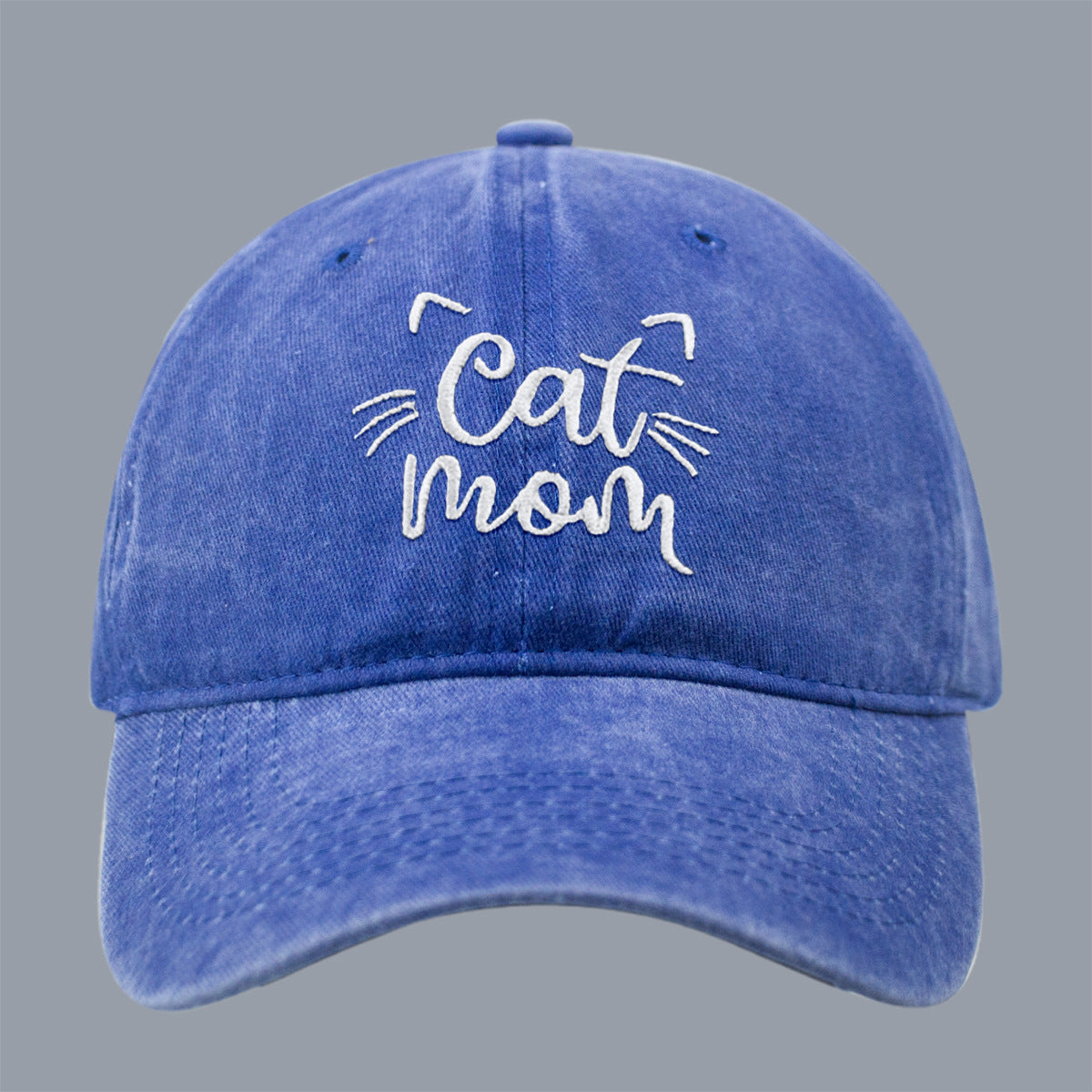 Wholesale New Men's and Women's Letter CAT MOM Embroidered Washed Baseball Cap Outdoor Sports Washed Cotton Sunshade Cap Tide