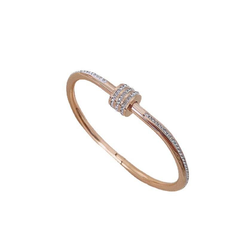 Wholesale Small Waist Non-fading Titanium Steel Bracelet with Diamonds