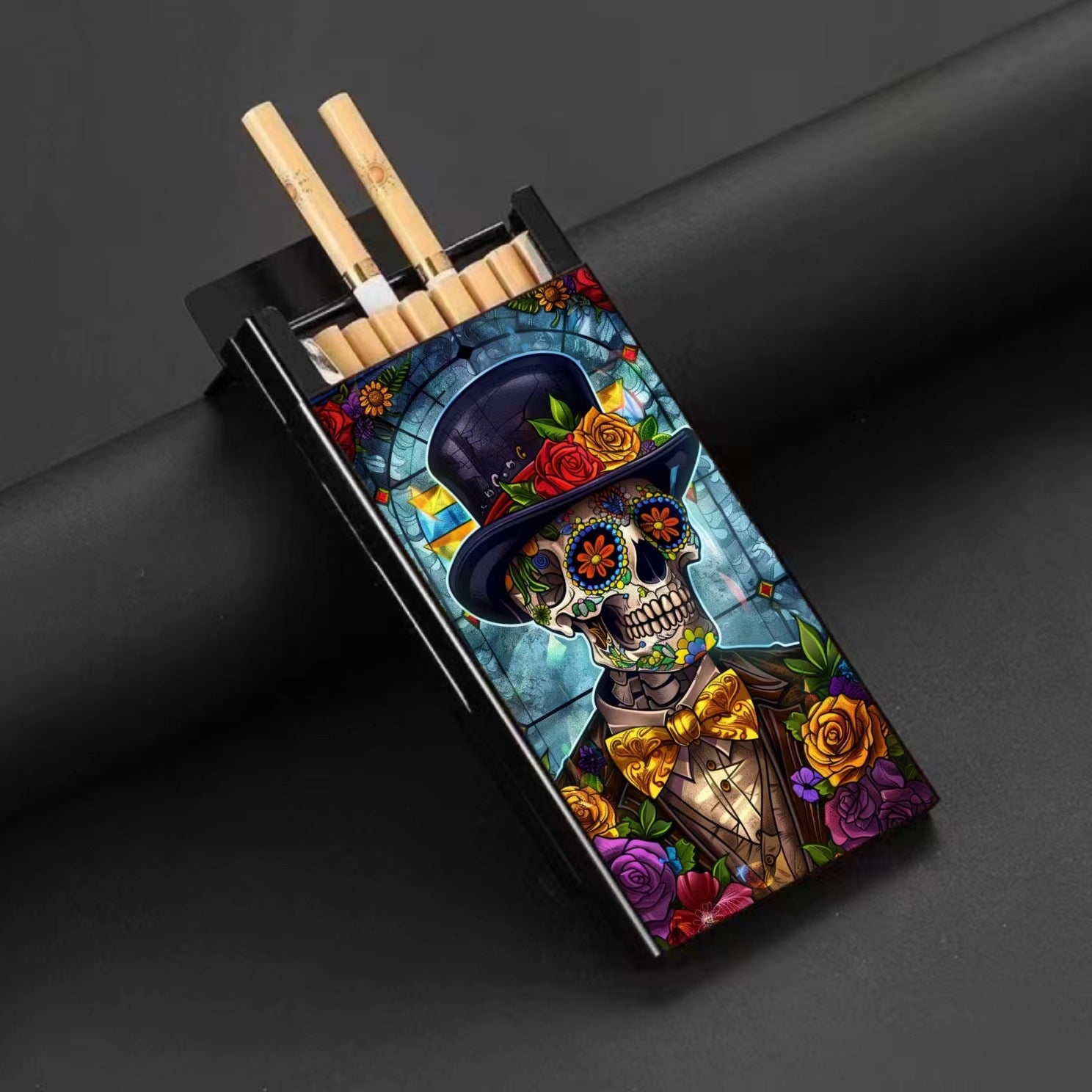 Wholesale Metal Fine Tube Anti Drop and Moisture-proof Painted Creative Cigarette Box