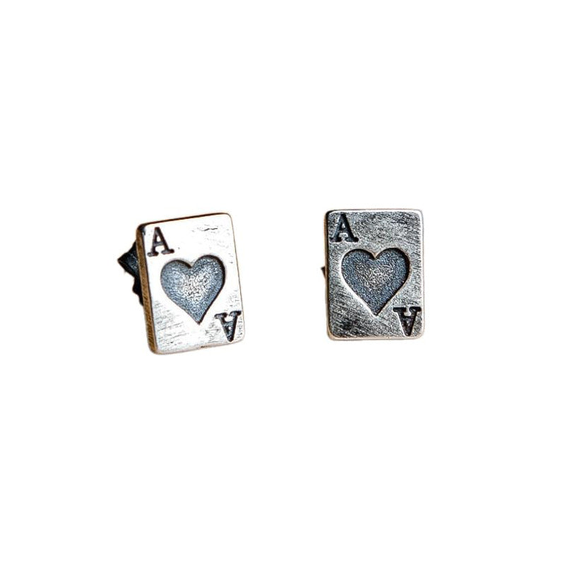 Wholesale Creative Red A Card Earrings Men' s And Women' s Earrings