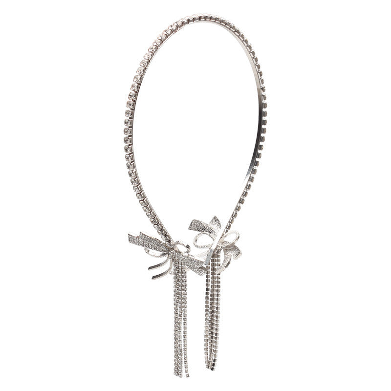 Wholesale Exaggerated Design Sense Diamond Bow Tassel Retro Temperament Fashion Mori Headwear