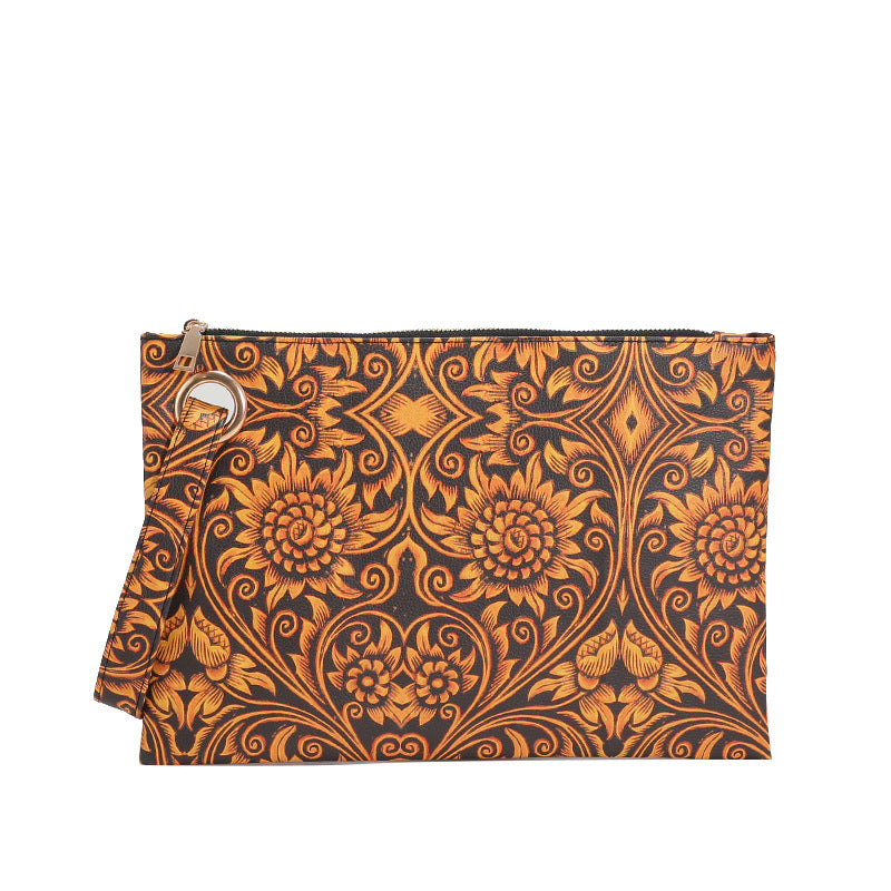 Wholesale Western Aztec Printed Envelope PU Handbag