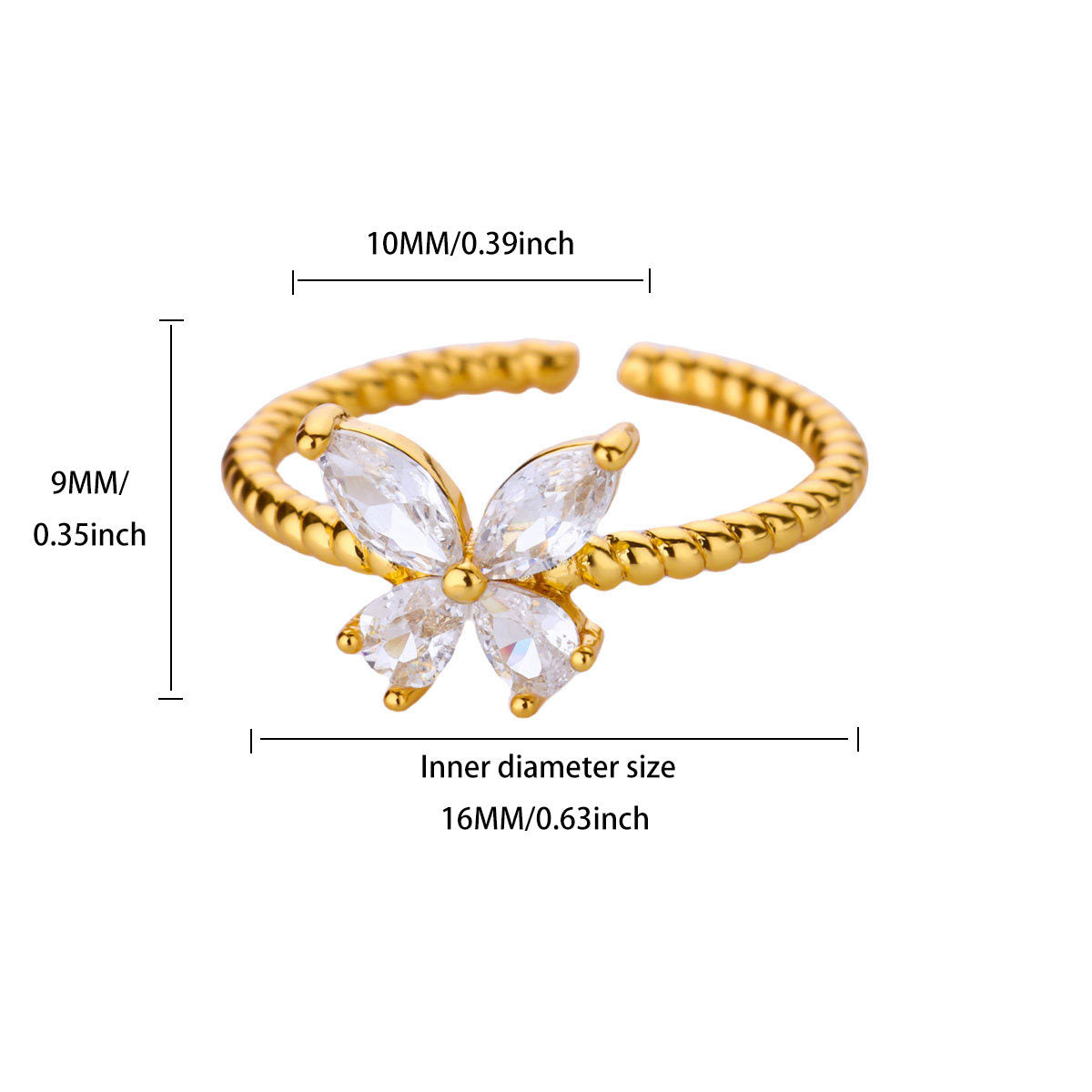 Wholesale Copper inlaid zircon full diamond open ring