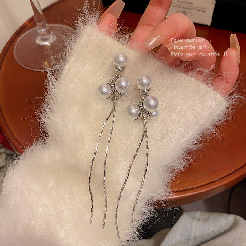 Wholesale Long Tassel Pearl Earrings