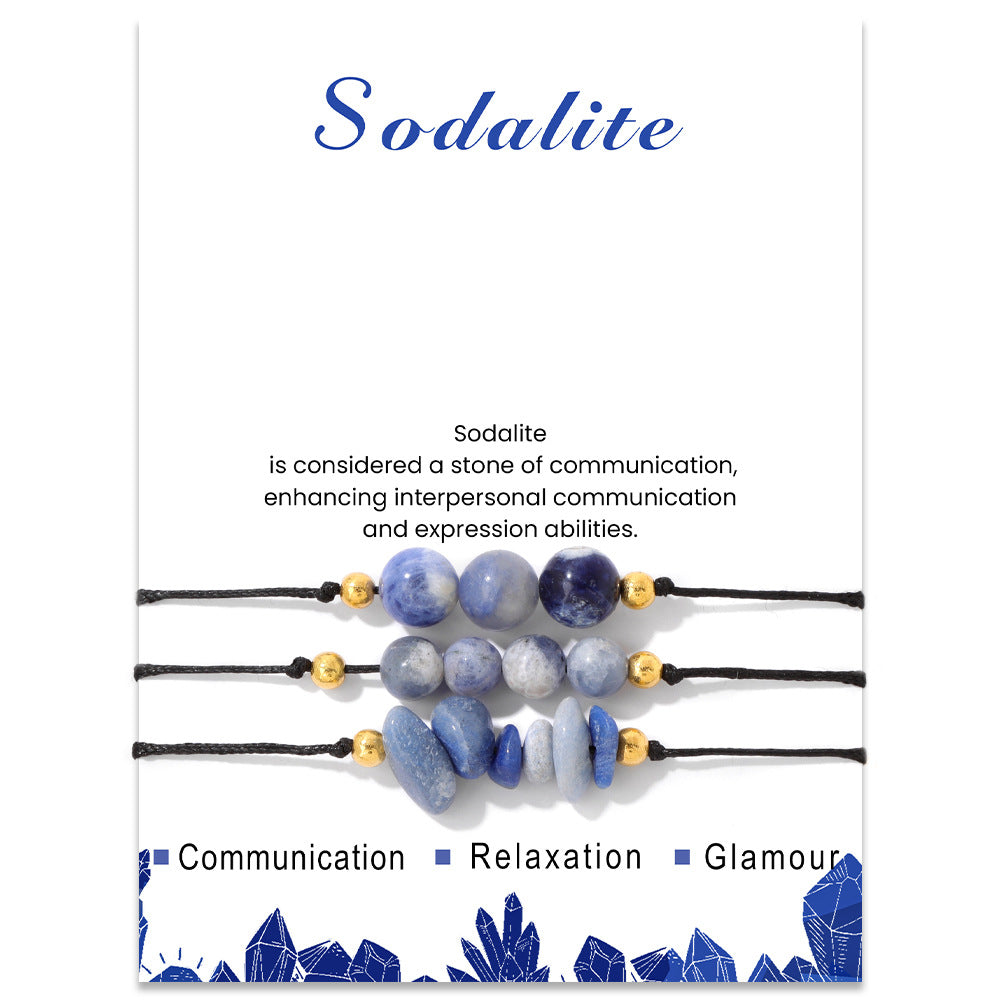 Wholesale Natural Stone Set Gravel Beads Hand Woven Bracelet