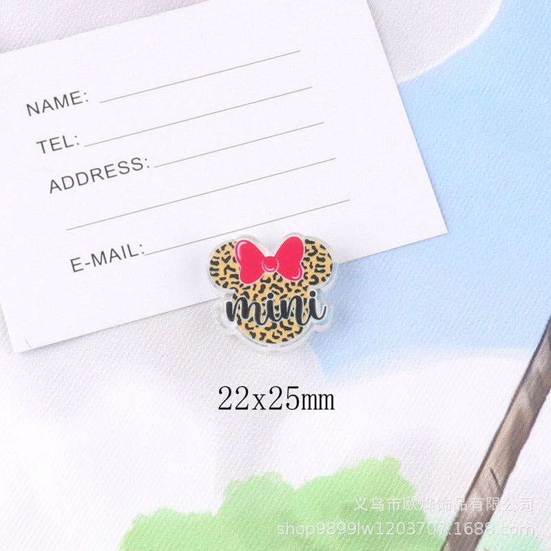 Wholesale 10pcs glitter cartoon straight-hole DIY acrylic beads OLY Exclusive