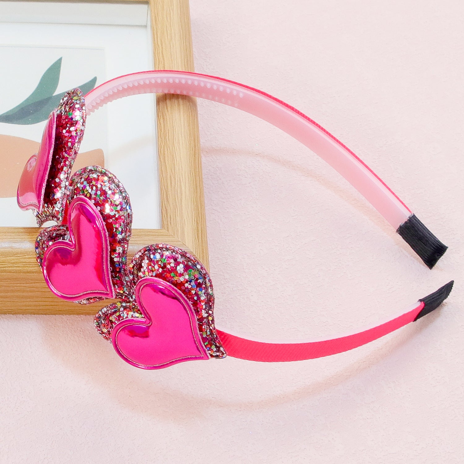 Wholesale Valentine's Day Double Layered Love Plastic Hair Hoops