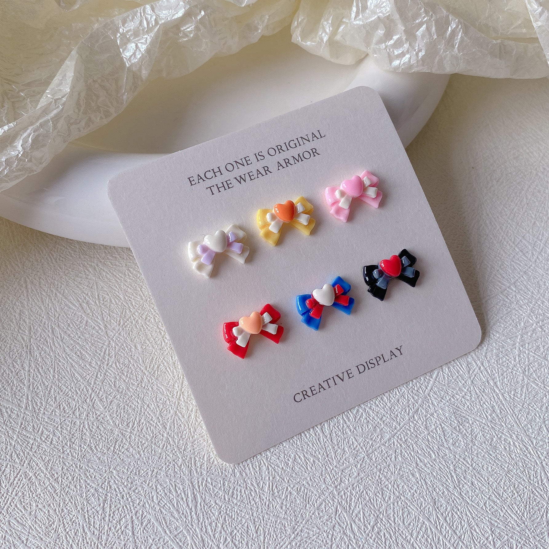 Wholesale 10PCS/Pack Double Bow Nail DIY Resin Decoration