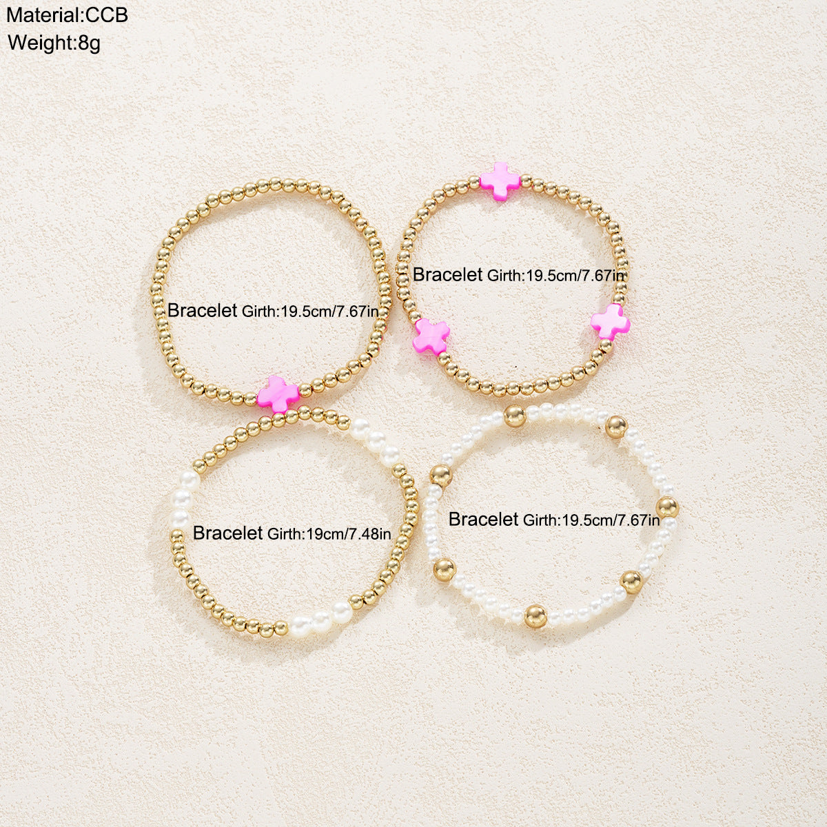 Wholesale Bohemian Bead Cross Bracelet 4-Piece Set