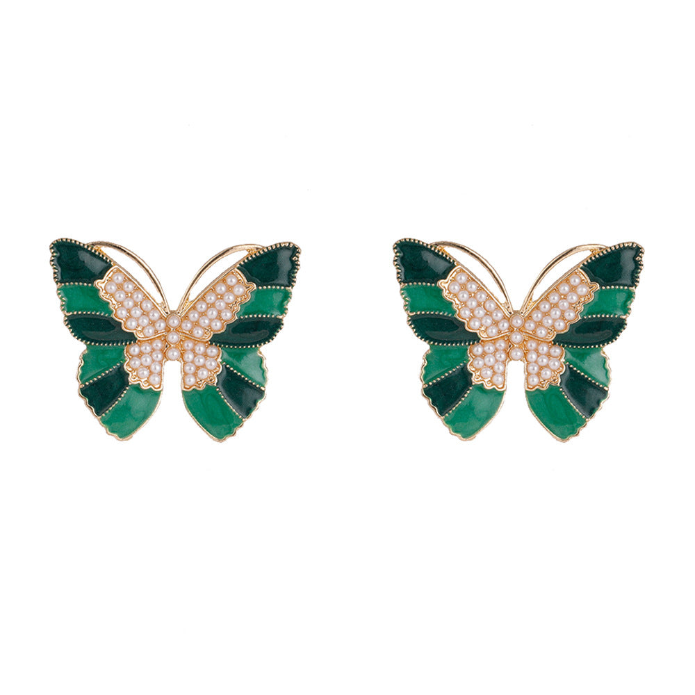 Pendientes de aleación de zinc de mariposa de mariposa al por mayor