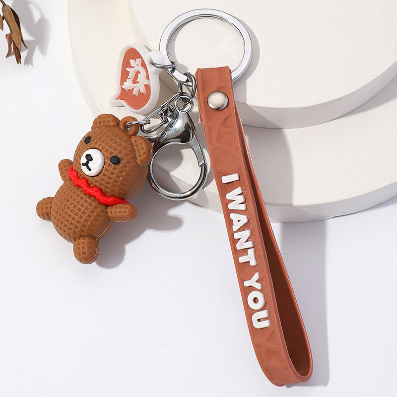 Wholesale Cartoon Wool Duck Dinosaur Doll Keychain