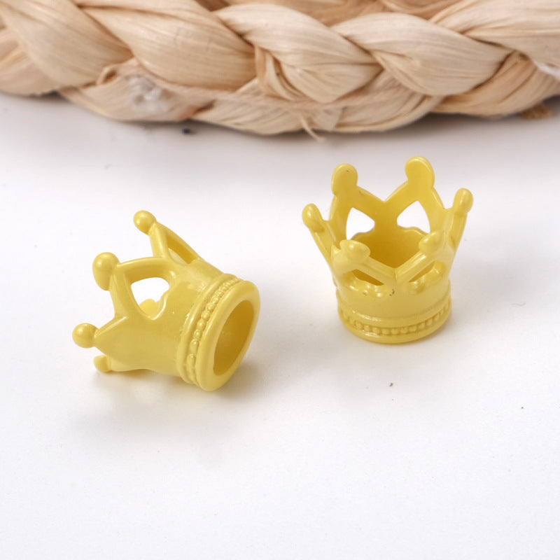 100 ピース/パックカラークラウン穴あき漫画アクリルジュエリーアクセサリービーズの卸売